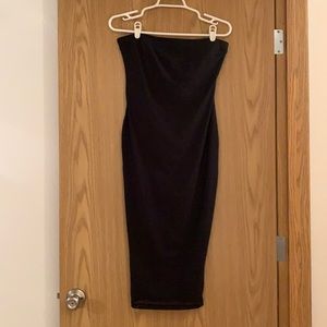 Navy blue strapless dress